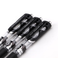 Stationery supplies promotional 0.5mm rubber gel pen with metal clip black ink office gel ink pen